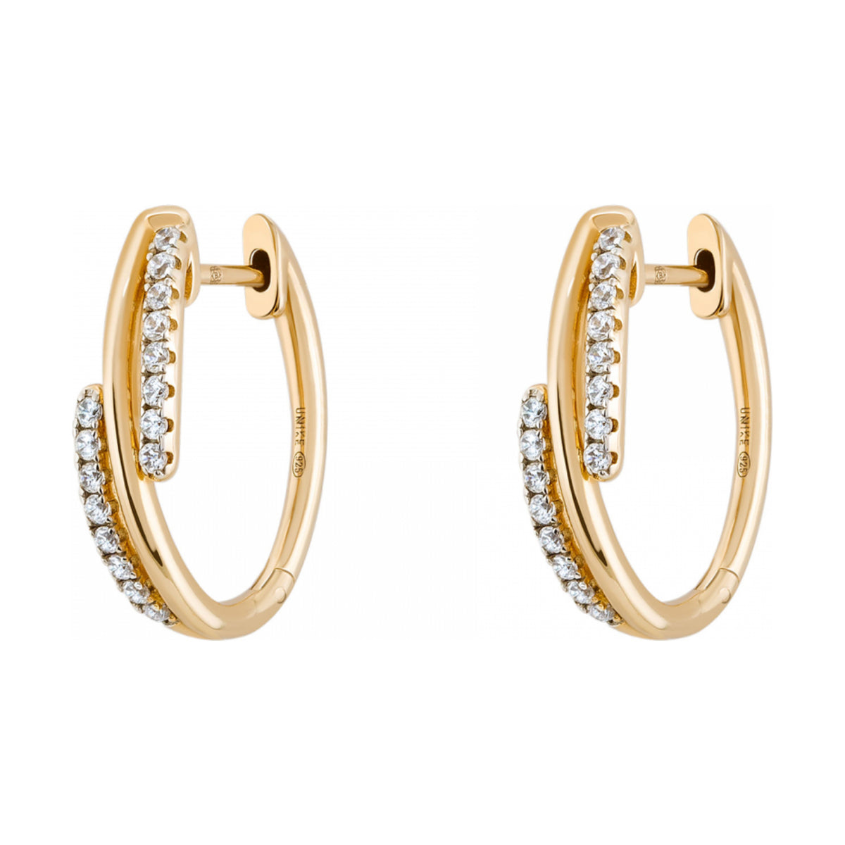 Argolas Unike Classy Two Lines Douradas — UK.AR.1204.0061