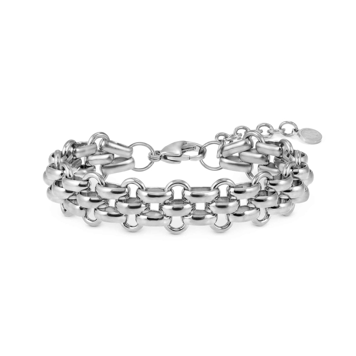 Pulseira Nomination Wear&Style Elos Curvos Prateada — referência 134500/001, vista frontal