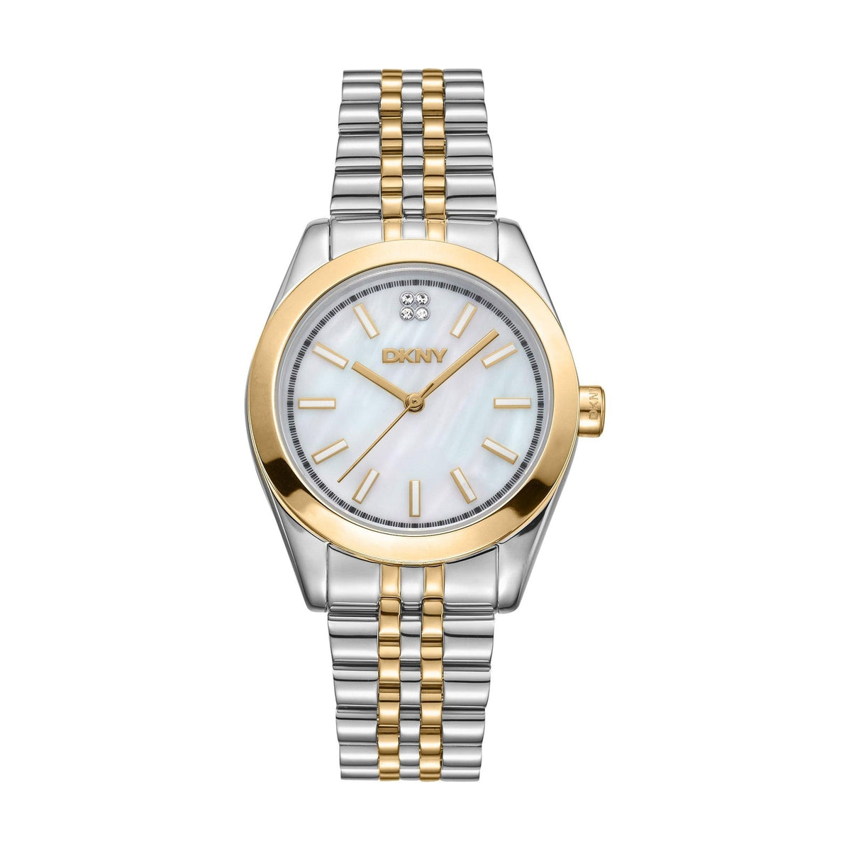 Relógio DKNY Nolita Midi Bicolor Madrepérola — referência DK1L029M0075