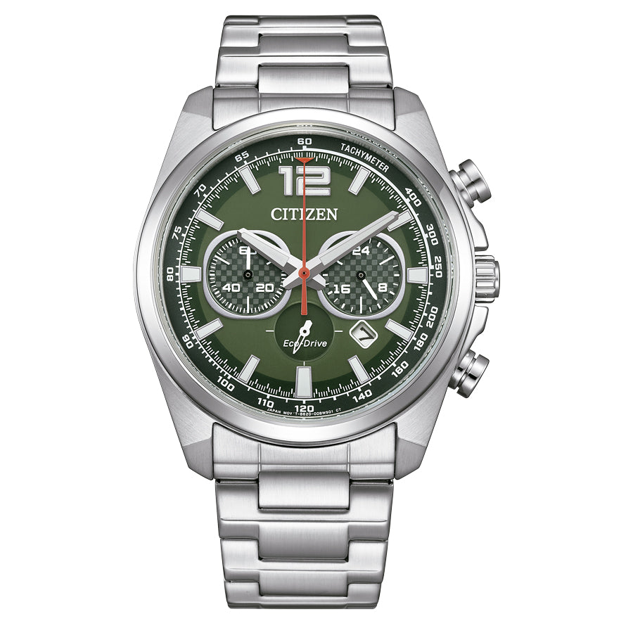 Relógio Citizen Racing Chrono Eco-Drive Green — CA4640-50X