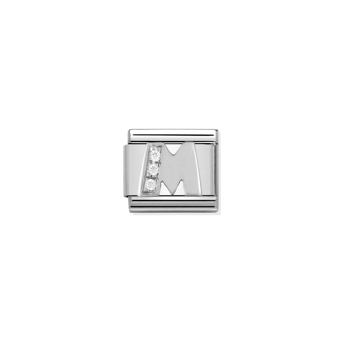 NN C, LINK, AÇO, PRATA 925, ZR, LETRAS, M, 0,19GR — 330301/13
