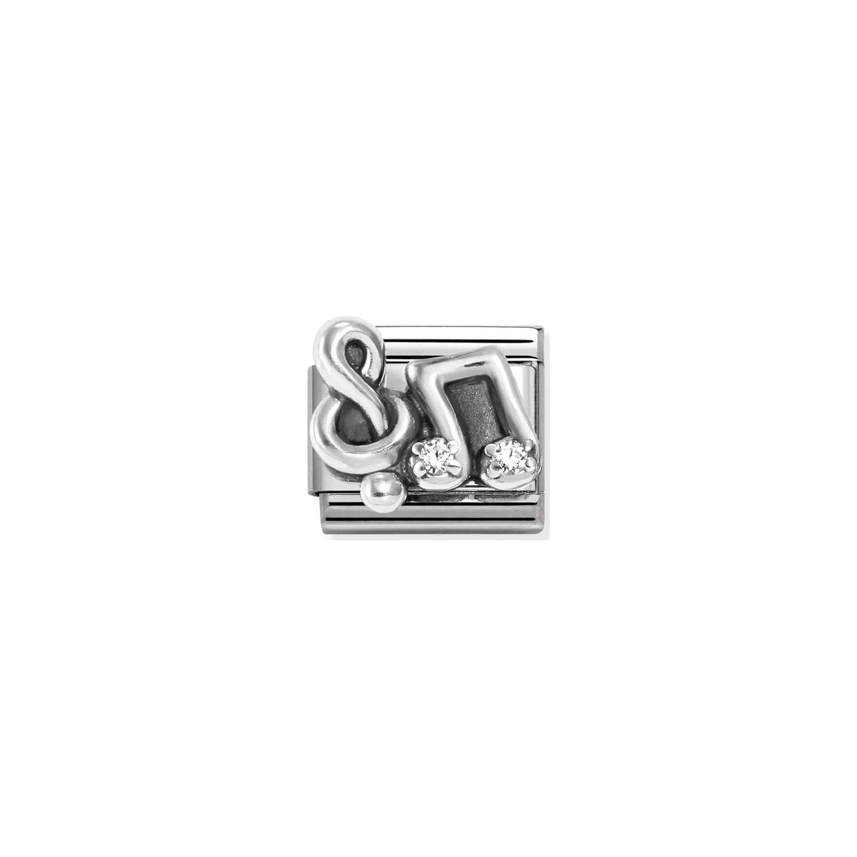 NN C, LINK, AÇO, PRATA 925, ZR, NOTAS MUSICAIS, 0,81GR — 330323/12