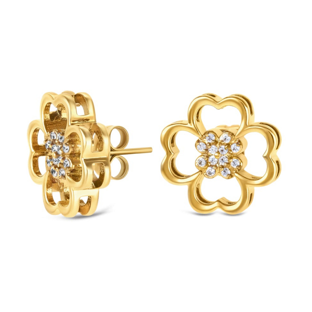 Brincos ONE Bliss Crystal Gold — OJBLE01G