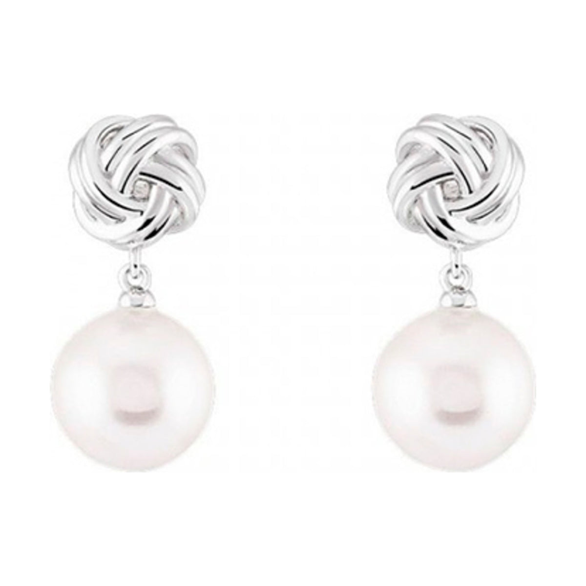 Brincos Unike Classy Pearl Knot em prata 925 com pérolas — UK.BR.1204.0106