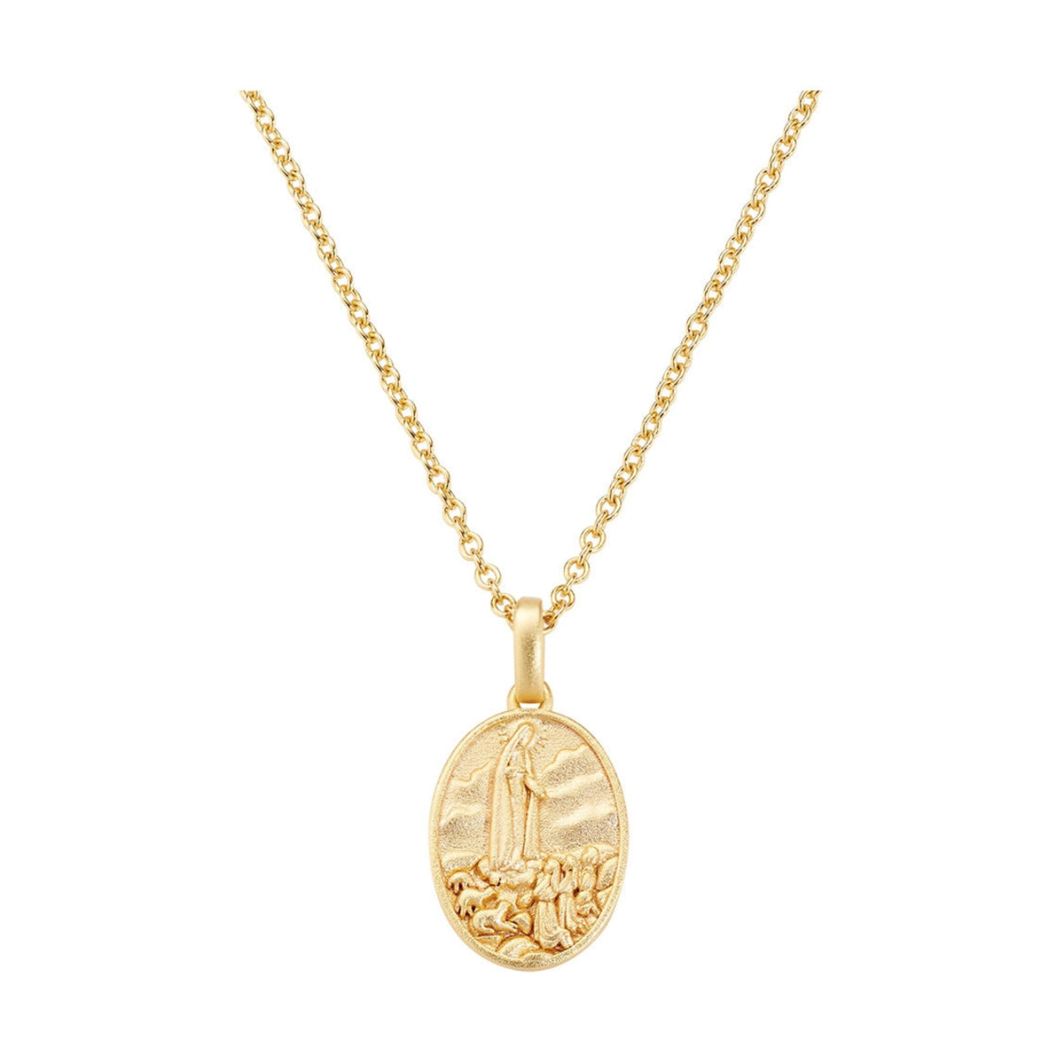 Colar Amen Nossa Senhora de Fátima Dourado CLFAGP — vista frontal
