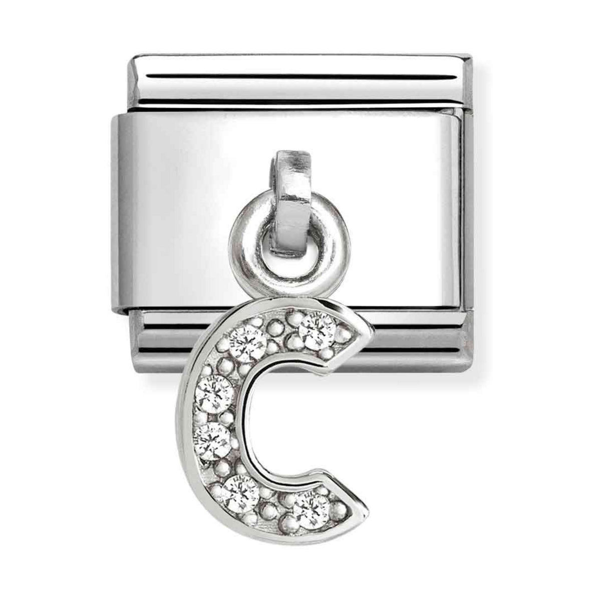 Link Nomination Composable Classic Letra C Pendente com Zircónias — 331818/03