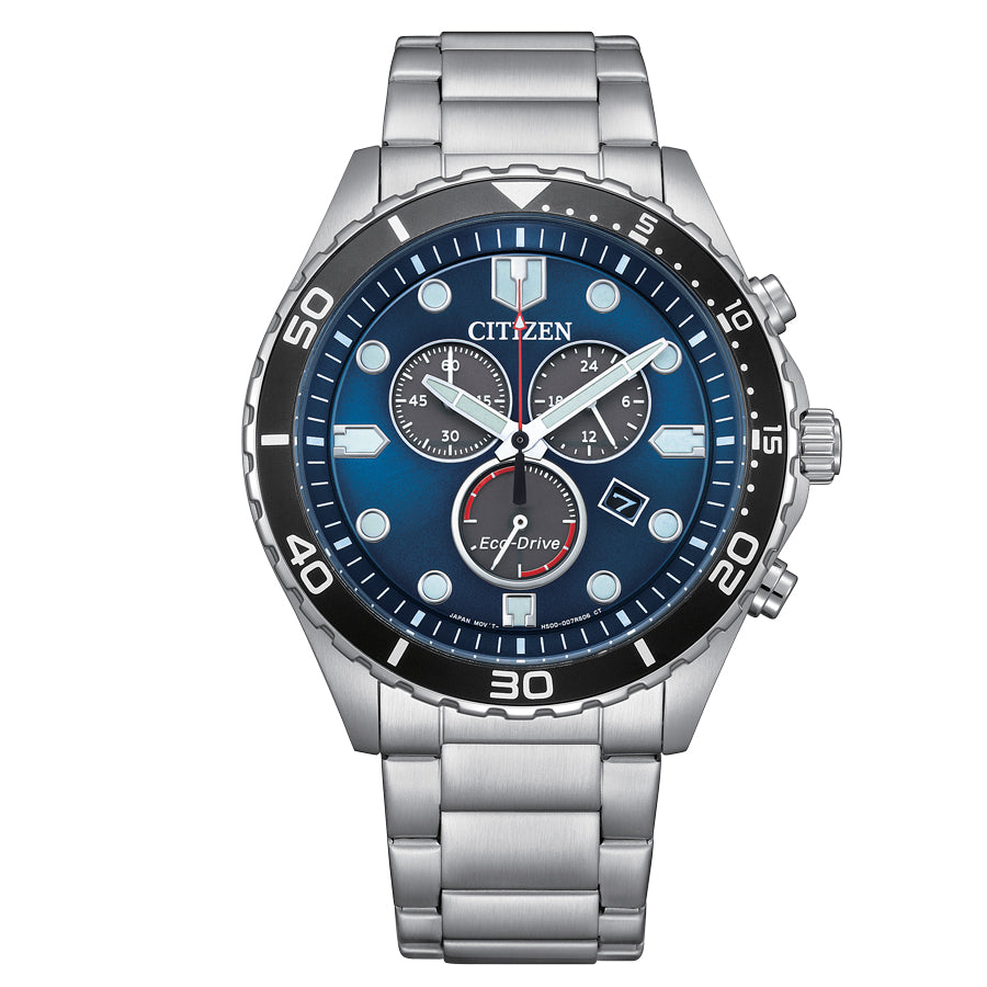 Relógio Citizen Eco-Drive Chronograph Azul — AT2560-84L