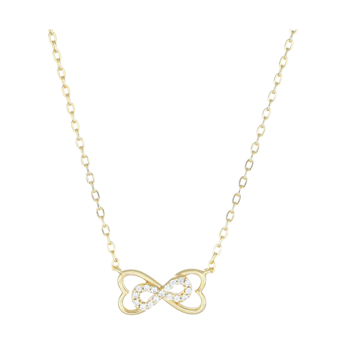 Colar Amen Corações e Infinito Dourado — referência CLICGBZ