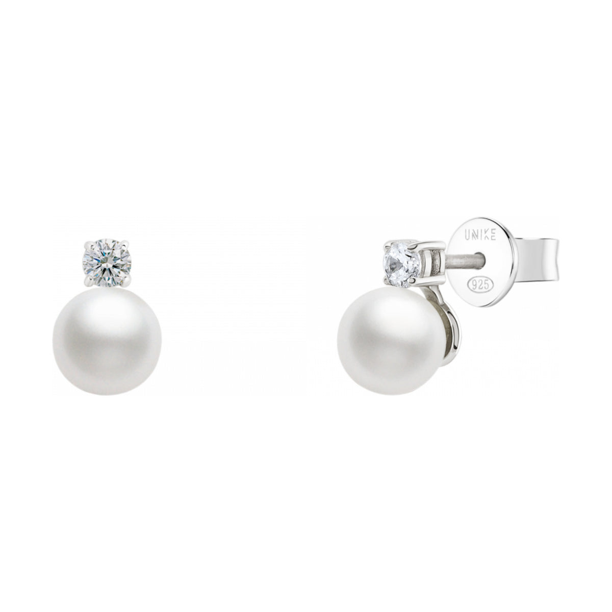 Brincos Unike Classy Pearl Solitaire — UK.BR.1204.0013