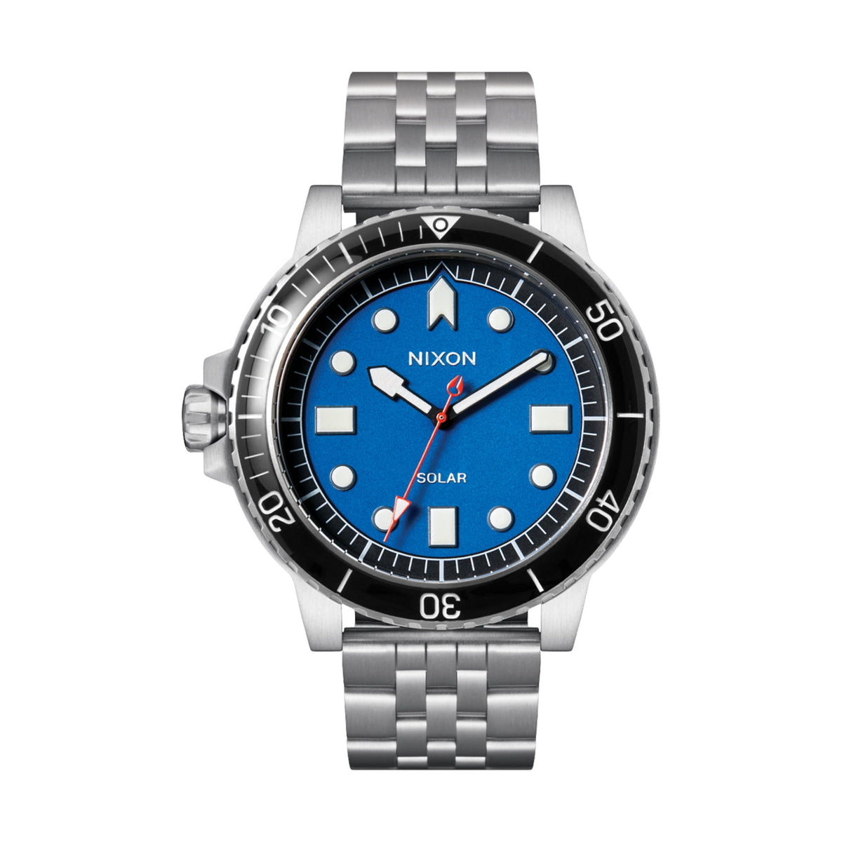 Relógio Nixon Stinger 44 Prateado, Azul e Preto – vista frontal