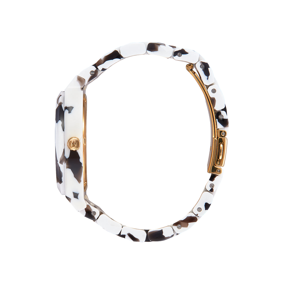 Relógio Nixon Time Teller Acetate Black Tortoise, vista lateral