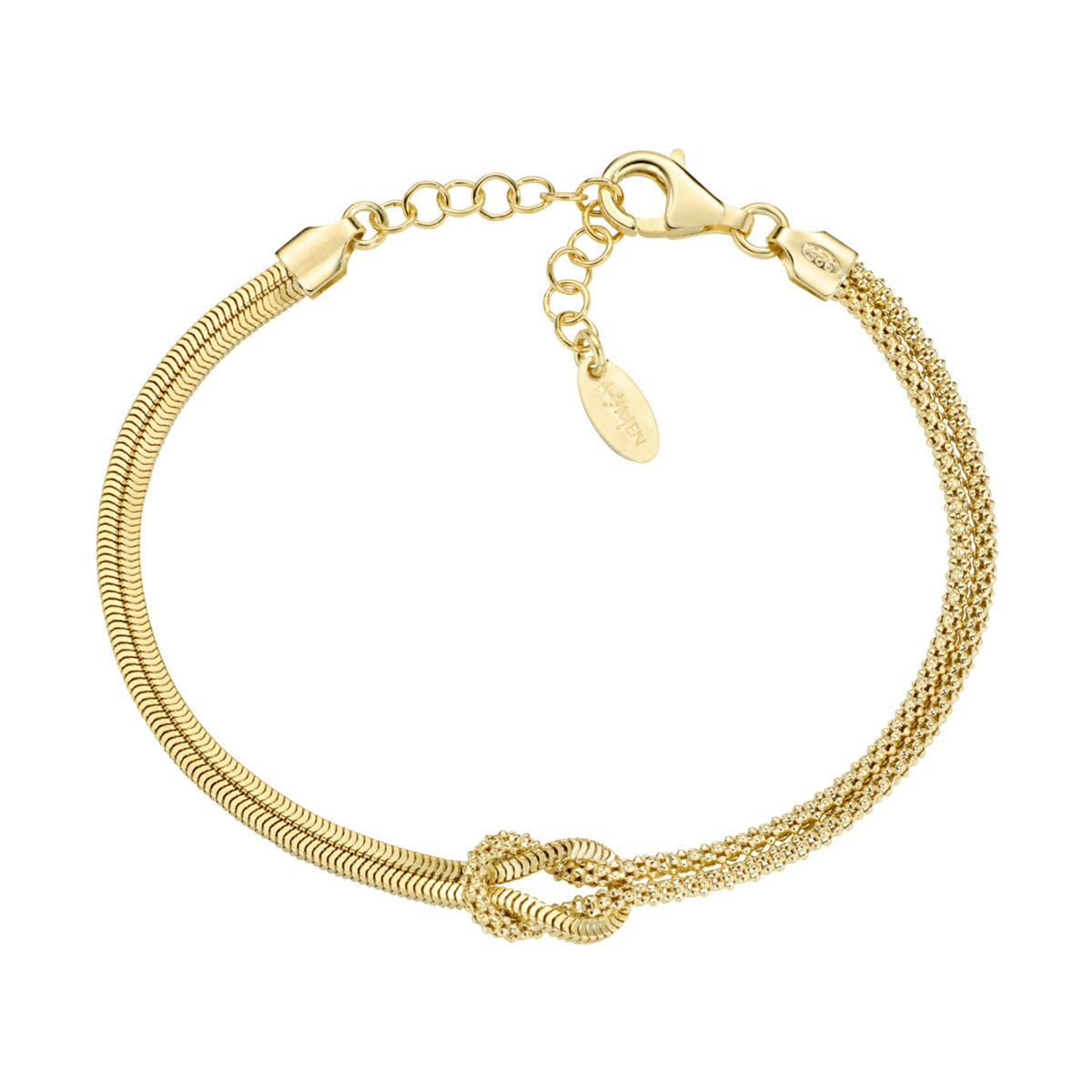 Pulseira Amen Nó do Amor Dourada — referência BRNOAMGG16