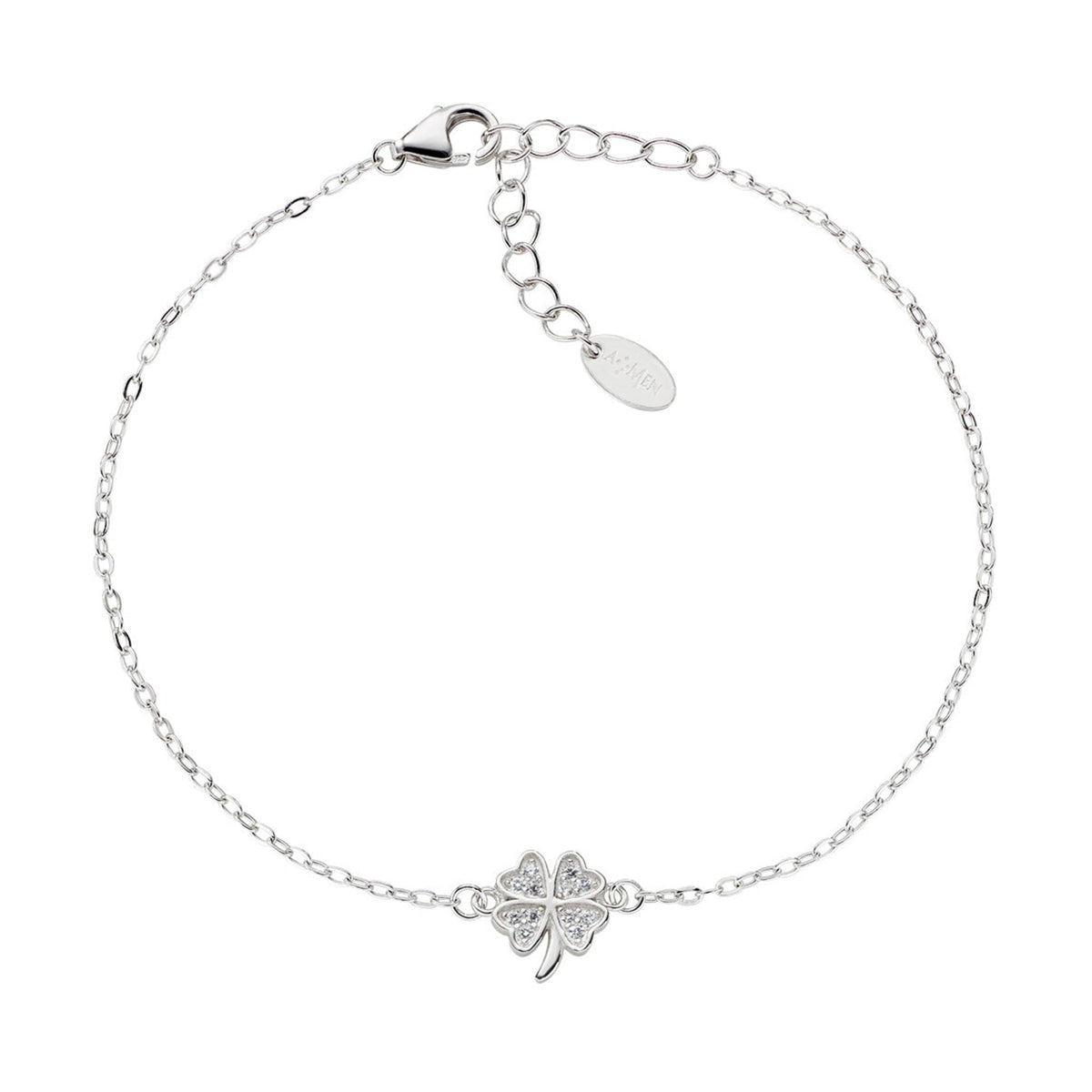 Pulseira Amen Trevo com Zircónias — referência BRQBBZ3