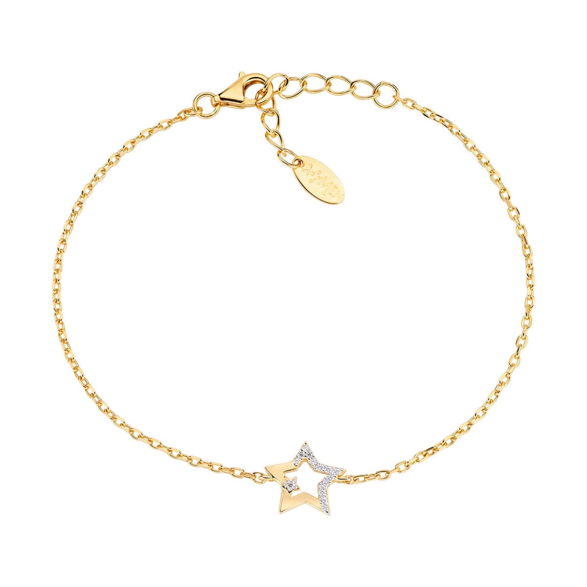 Pulseira Amen Estrela Dourada com Zircónias — referência BRSTSTGBZ