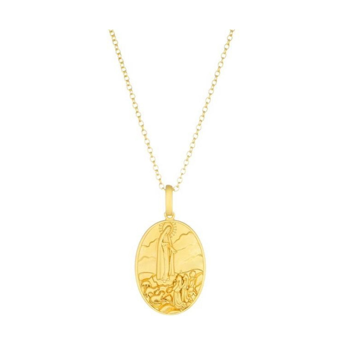Colar Amen Nossa Senhora de Fátima Dourado CLFAGG2 — vista frontal
