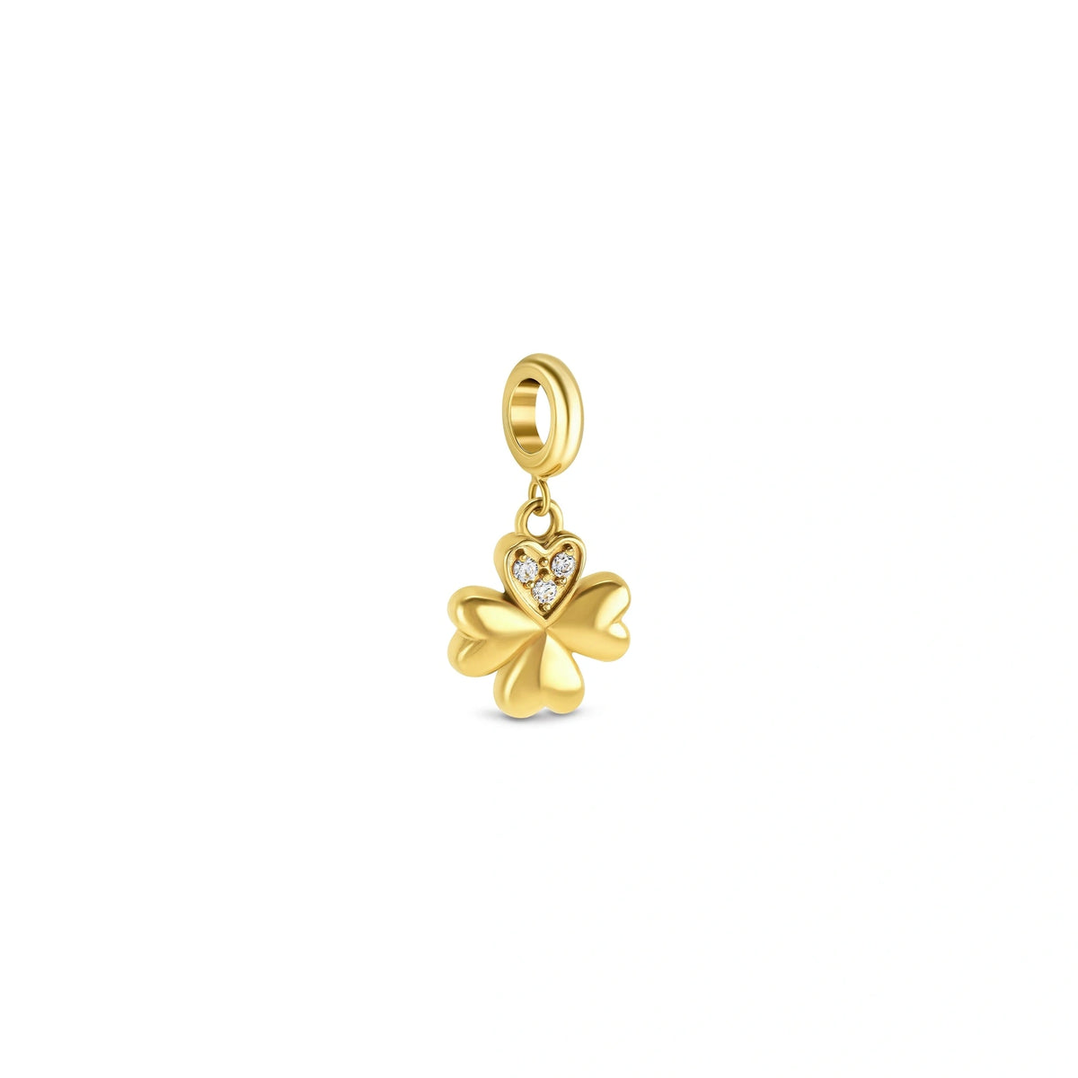 Charm ONE Life Trevo Lucky Crystal Dourado — OJEBC721, vista do produto