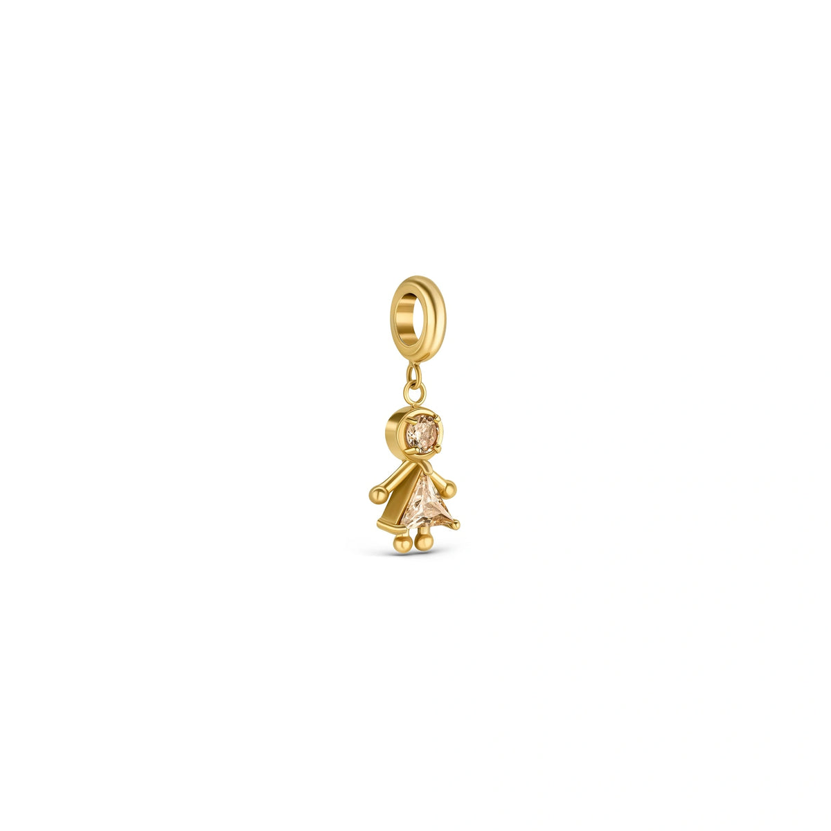 Charm ONE Life Menina Blush Crystal Dourado — OJEBC782, vista do produto