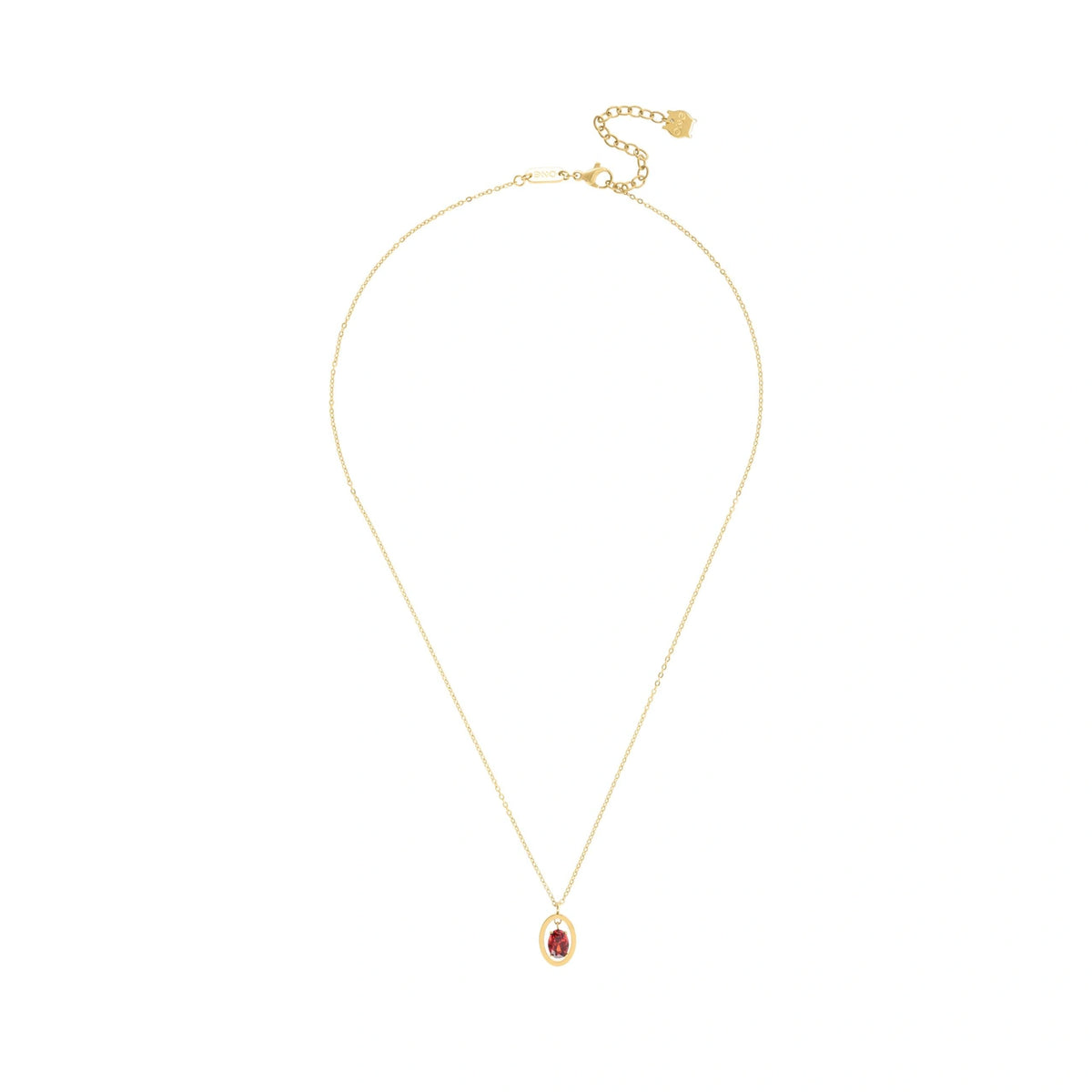Colar ONE Birthstone OJNN36G — vista completa da corrente e pendente