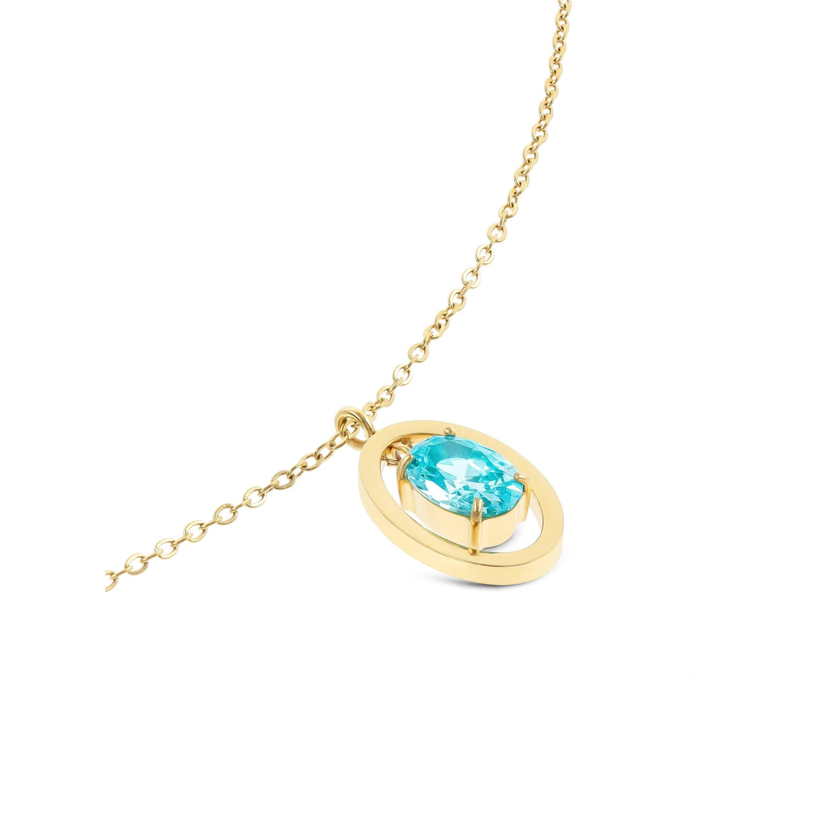 Colar ONE Birthstone OJNN47G — pormenor do pendente com zircónia