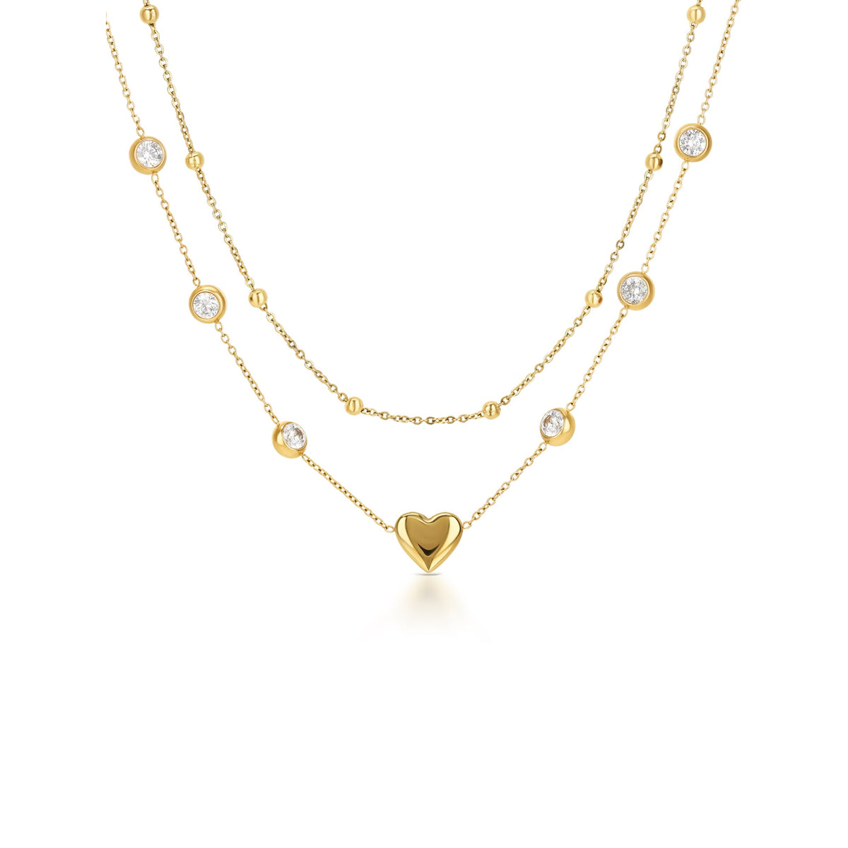 Conjunto de colares ONE White Spark dourado