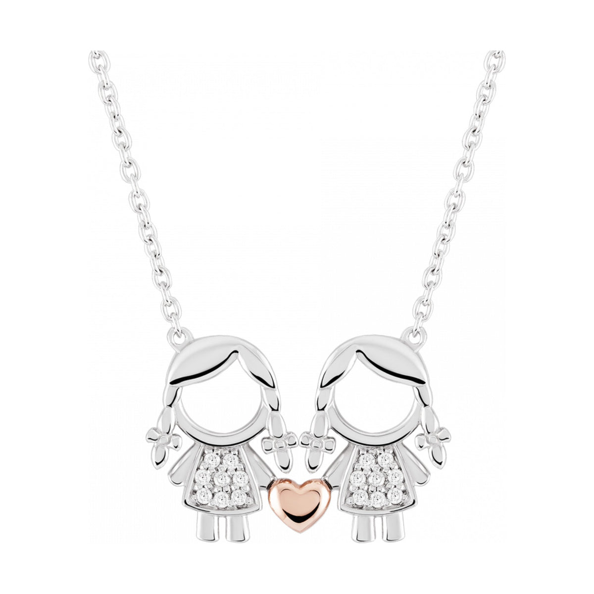 Colar Unike Mum Duas Meninas Bicolor — UK.CL.1110.0007