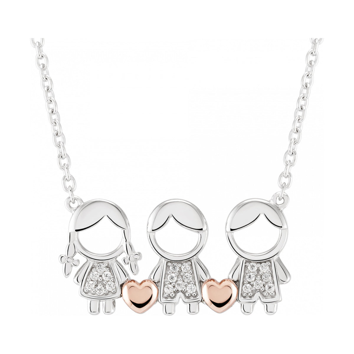 Colar Unike Mum Menina e Dois Meninos Bicolor — UK.CL.1110.0012