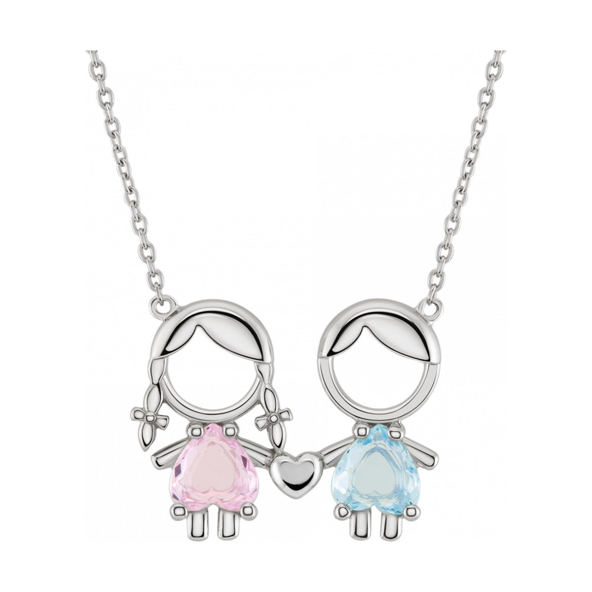 Colar Unike Mum Menina Rosa e Menino Azul — UK.CL.1110.0019