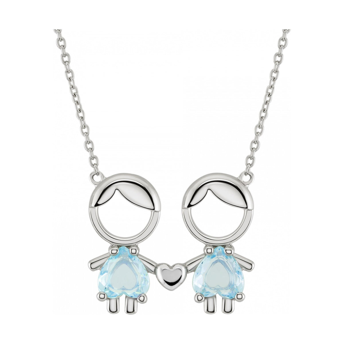 Colar Unike Mum Dois Meninos Azul — UK.CL.1110.0020