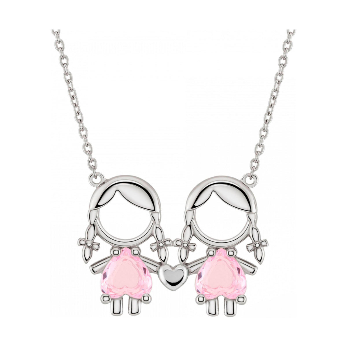 Colar Unike Mum Duas Meninas Rosa — UK.CL.1110.0021