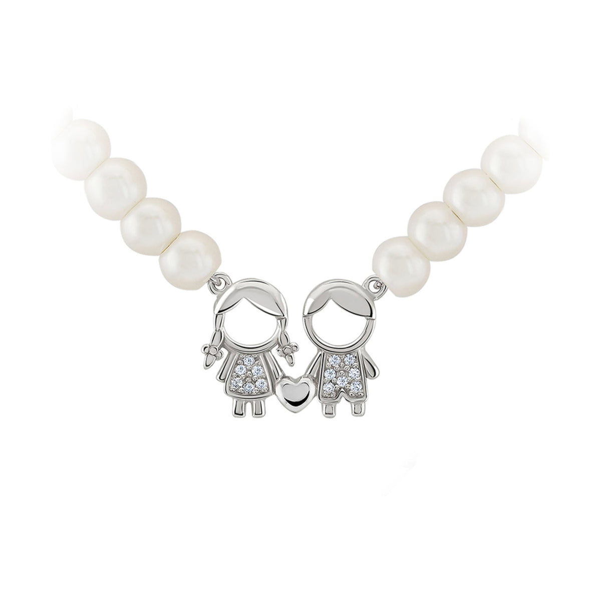 Colar Unike Mum Menina e Menino com Pérolas — referência UK.CL.1110.0035