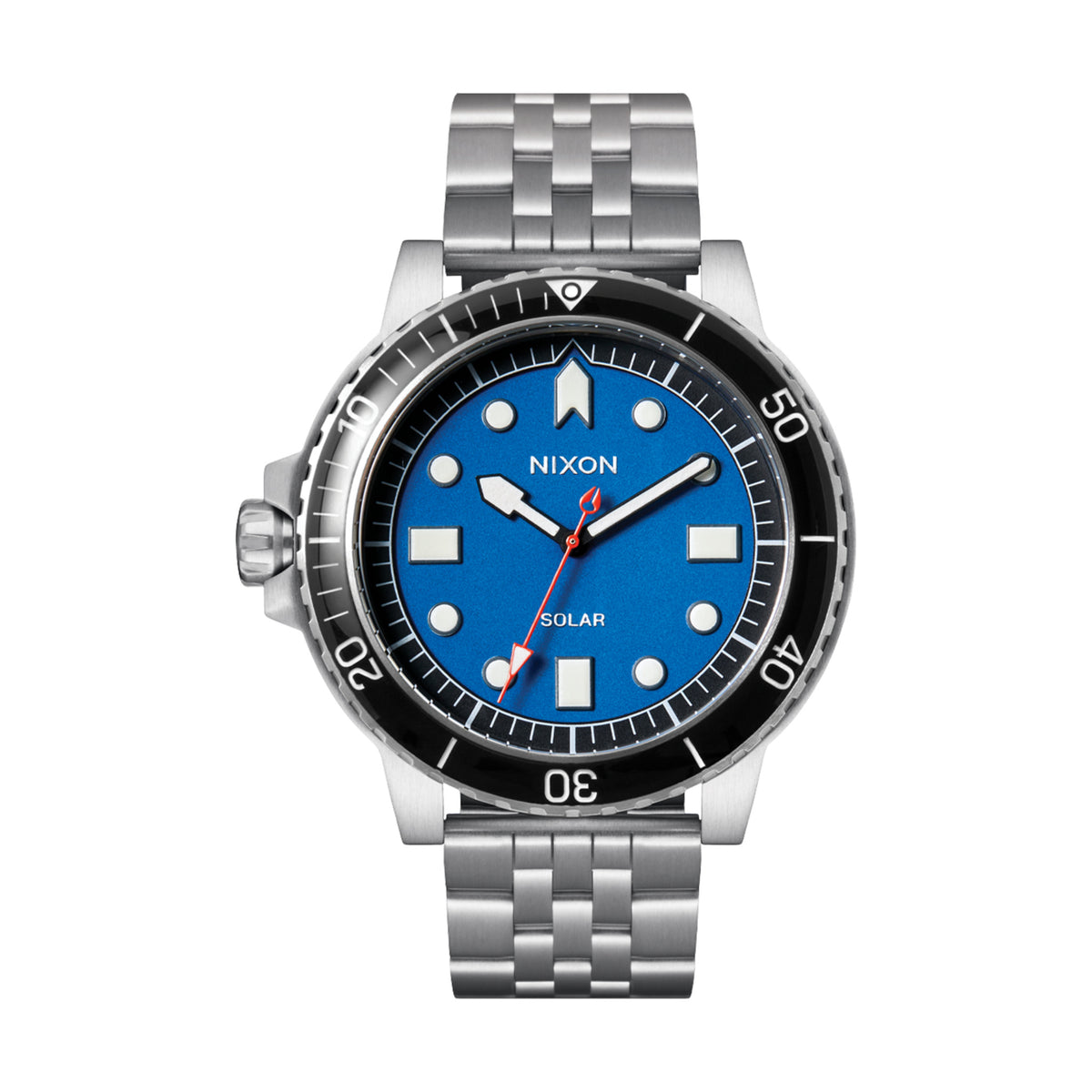 Relógio Nixon Stinger 44 Prateado, Azul e Preto – vista frontal
