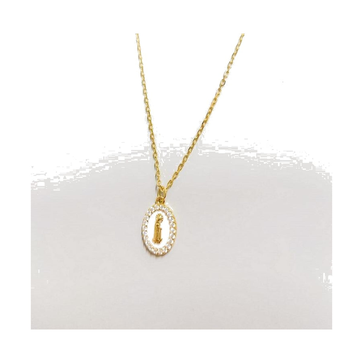 Colar Amen Nossa Senhora de Fátima Dourado CLMISMGBF