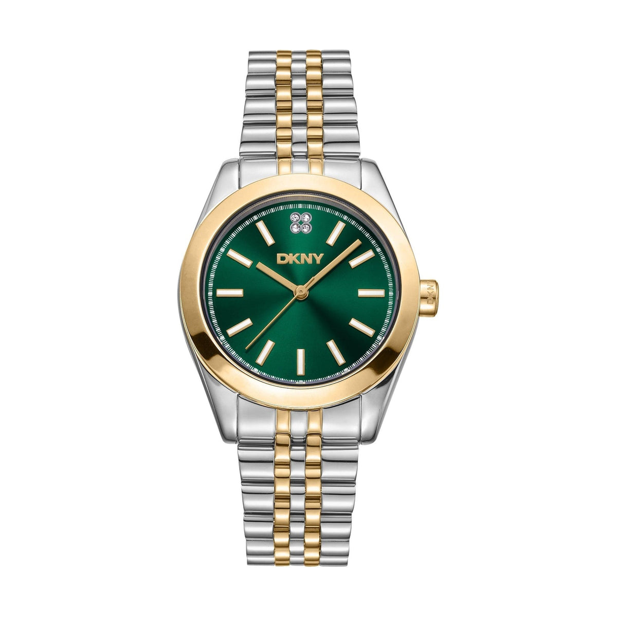 Relógio DKNY Nolita Midi Bicolor Verde — referência DK1L029M0085