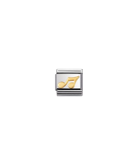 Link Nomination Composable Nota Musical em aço e ouro amarelo 18 kt