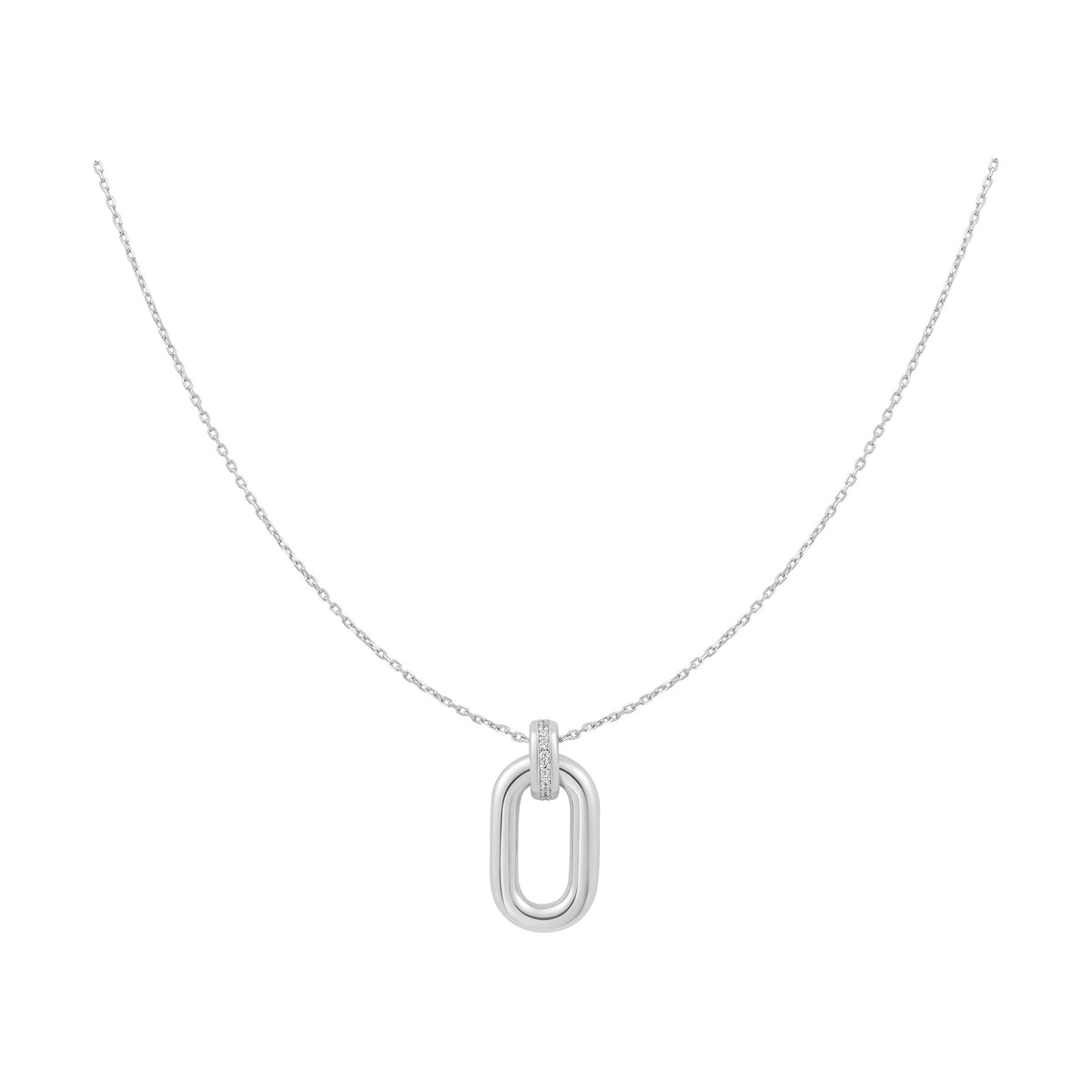 Colar Ania Haie Vogue Maven Oval Prateado — referência N062-01H