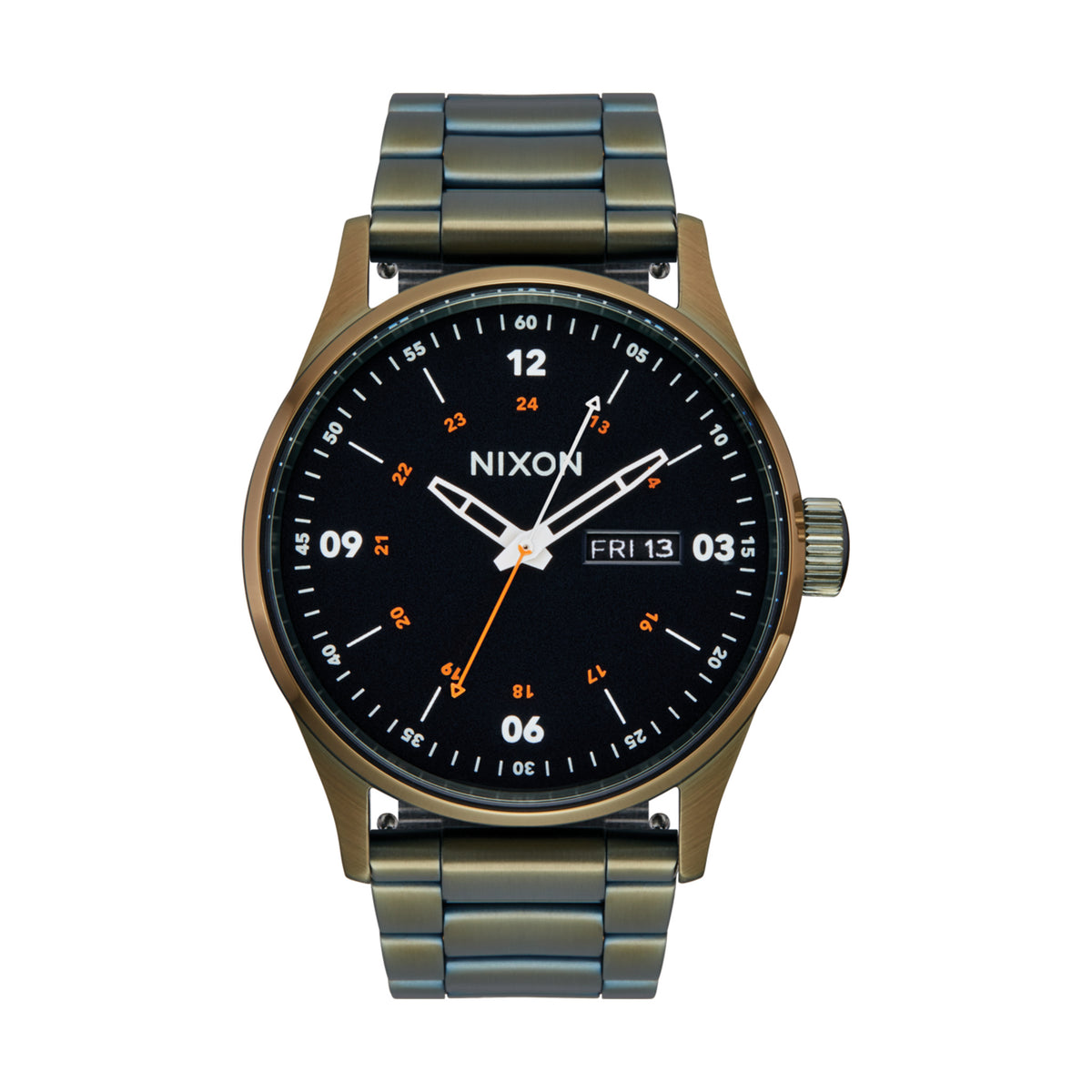 Relógio Nixon Sentry Dark Olive Preto – vista frontal