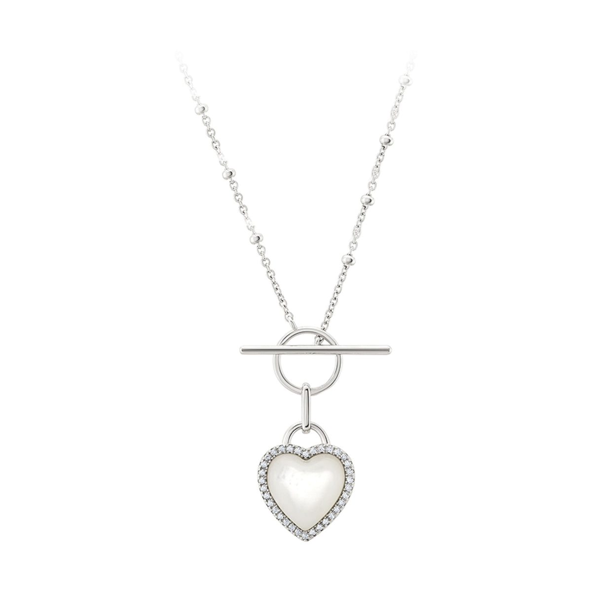Colar Unike Classy Coração de Madrepérola Prateado — UK.CL.1204.0283