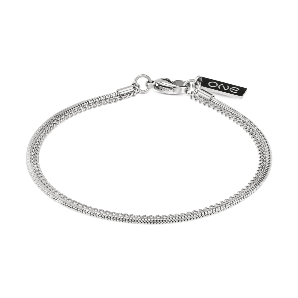 Pulseira ONE Men Trace Prateada — OAMB5104SS, vista frontal