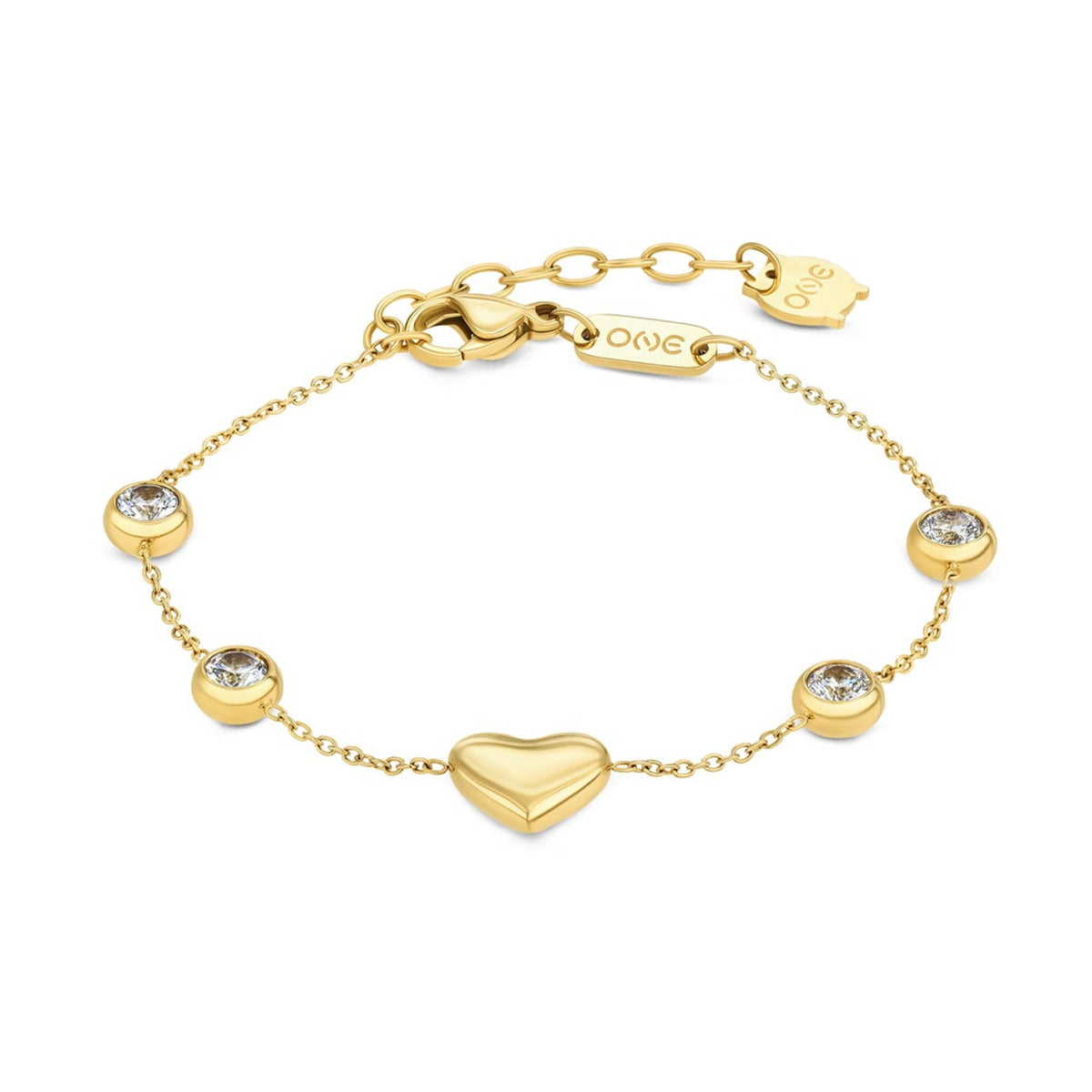 Pulseira ONE White Spark Dourada — OJRDB02G, vista do produto