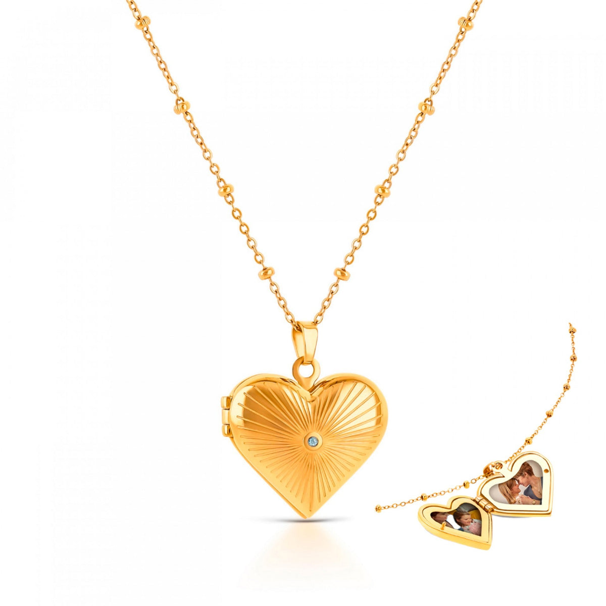 Colar Relicário ONE Heart Memories Dourado com Coração — referência OJNN71G