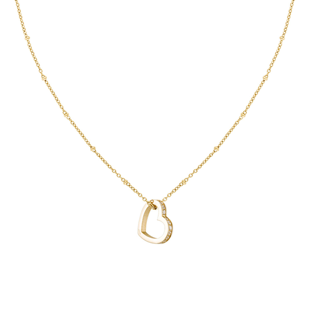 Colar ONE Reflexions Gold Dourado com Coração e Zircónias — referência OJRN01G